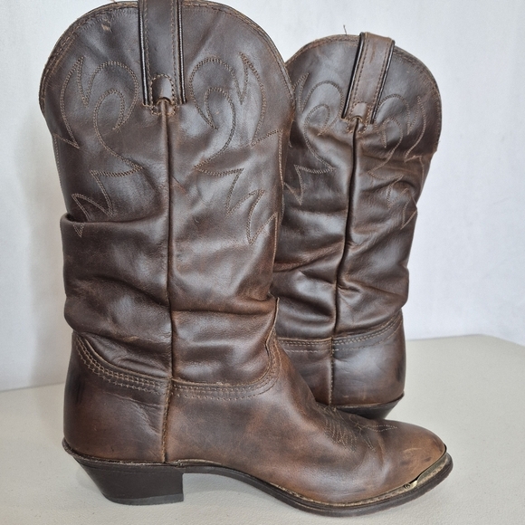 Durango Women's 11" Distressed Tan Slouch Western Cowgirl Work Boot - Size 8 - Picture 3 of 16